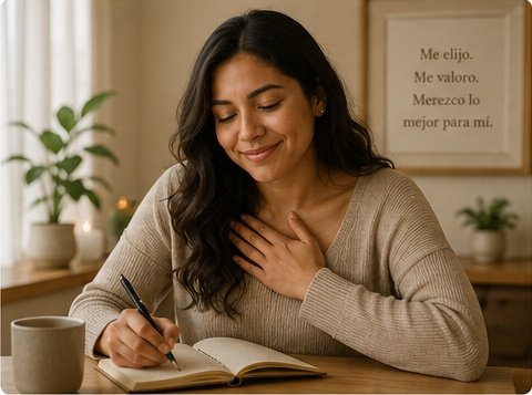 Mujer latinoamericana en un momento de reflexión personal